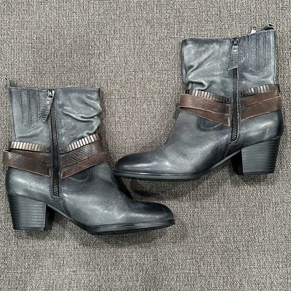 Earth Spruce Dark Grey Leather Ankle Boots Size 8/8.5 - Picture 3 of 13